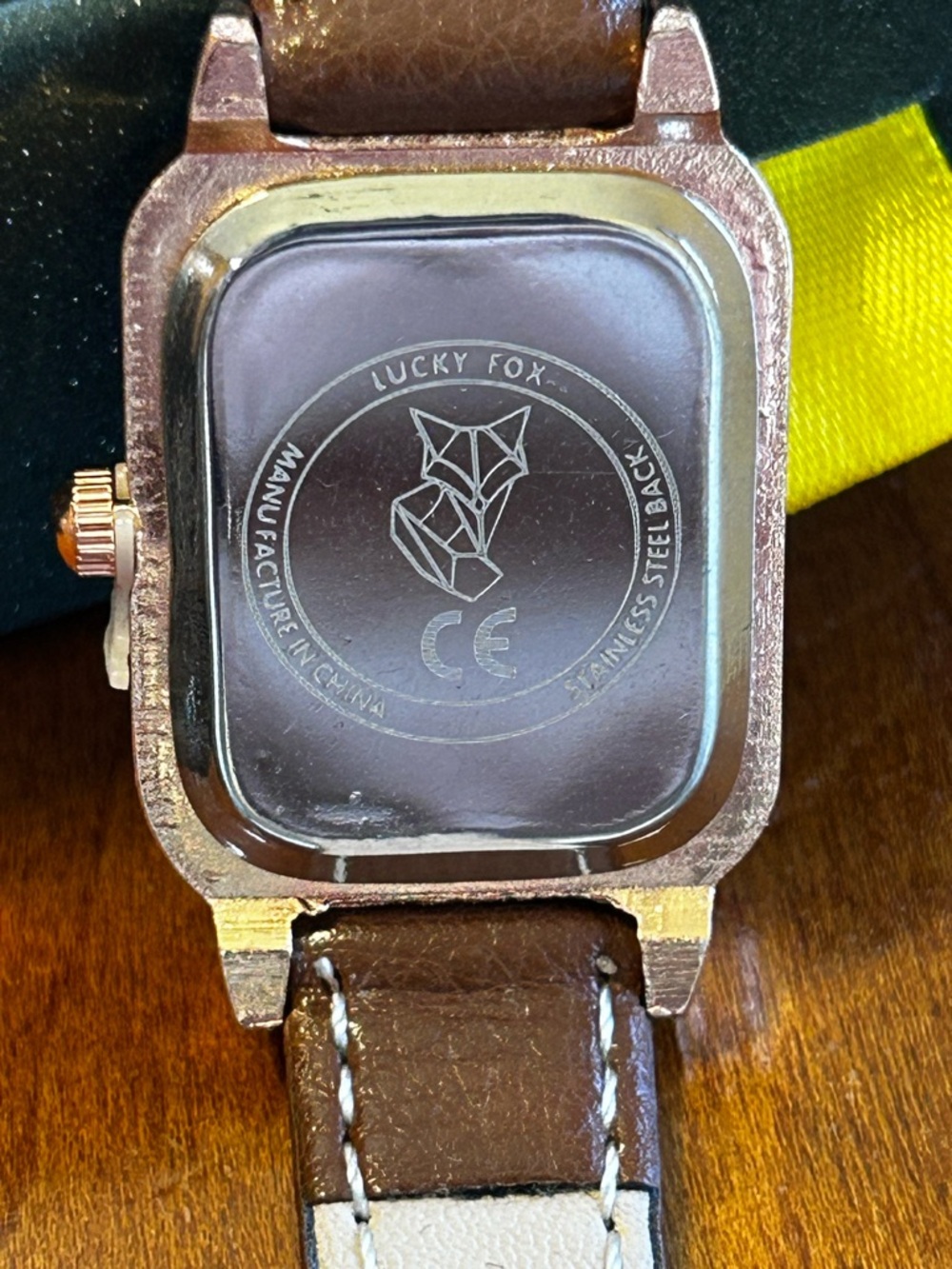 Women’s Caducci "Lucky Fox" Vintage-Style Rectangular Watch – Brand New in Box - Picture 6 of 7